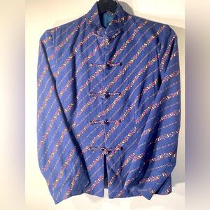 Handmade Floral Asian Inspired 3/4 sleeve Length Blazer Women’s Small